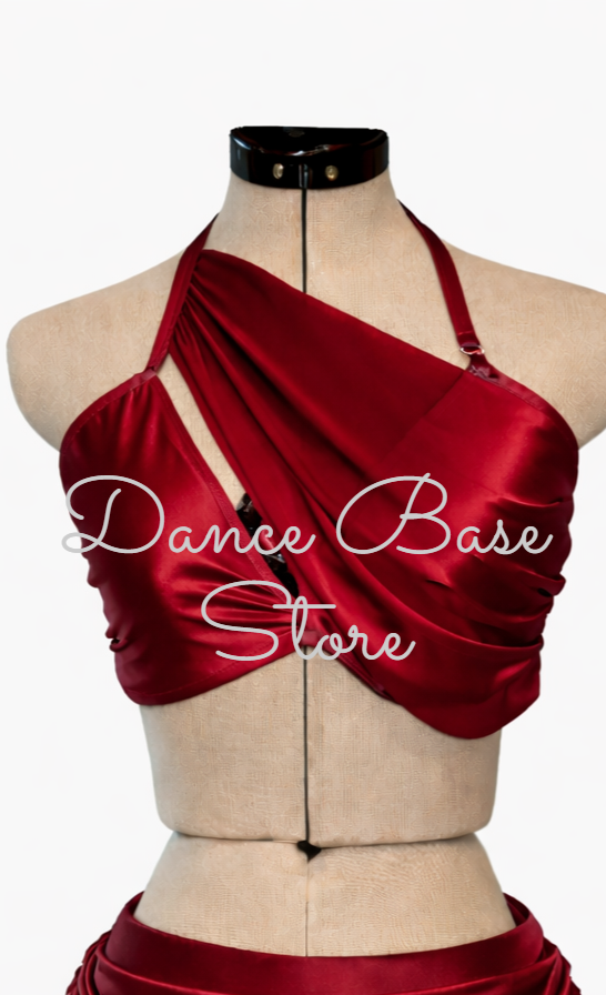 CST-101T-S Lyrical Contemporary 2 Piece Satin Dance Costume Top