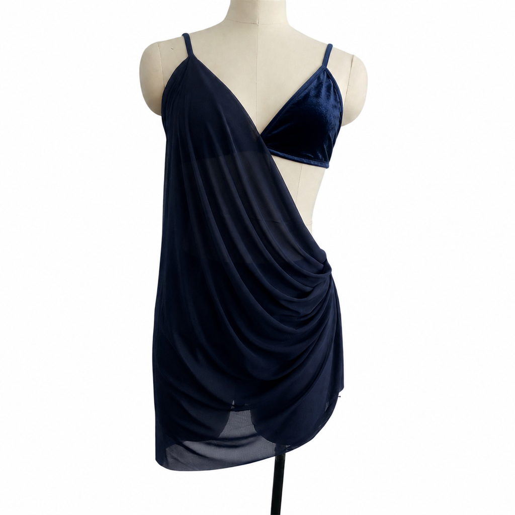 CST-307-V Velvet Lyrical Contemporary 2 Piece Connected Dance Costume