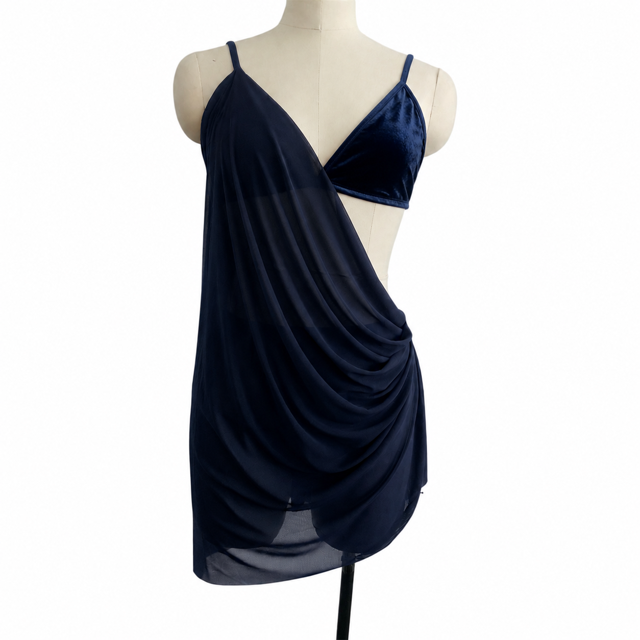 CST-307-V Velvet Lyrical Contemporary 2 Piece Connected Dance Costume