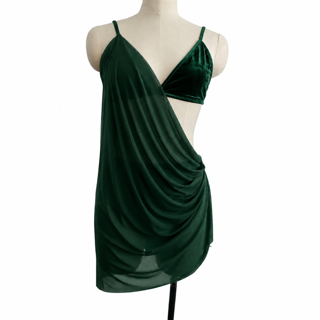 CST-307-V Velvet Lyrical Contemporary 2 Piece Connected Dance Costume