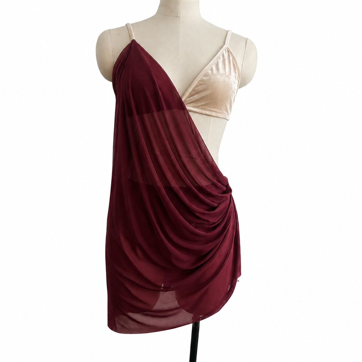 CST-307-V Velvet Lyrical Contemporary 2 Piece Connected Dance Costume