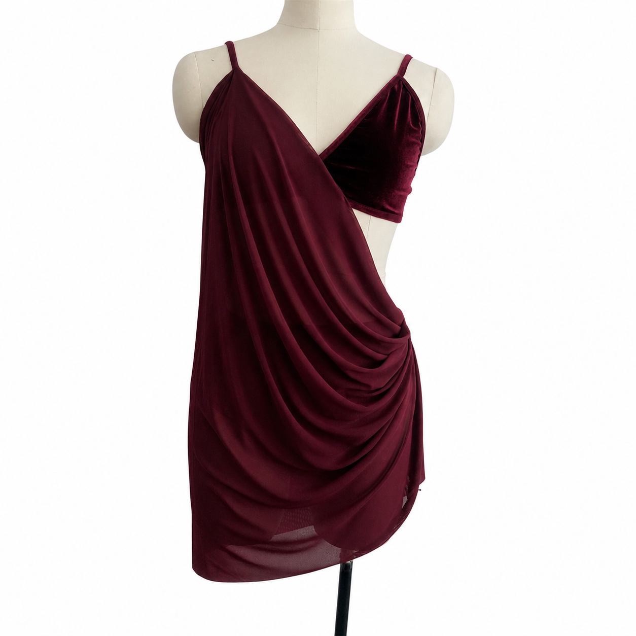 CST-307-V Velvet Lyrical Contemporary 2 Piece Connected Dance Costume