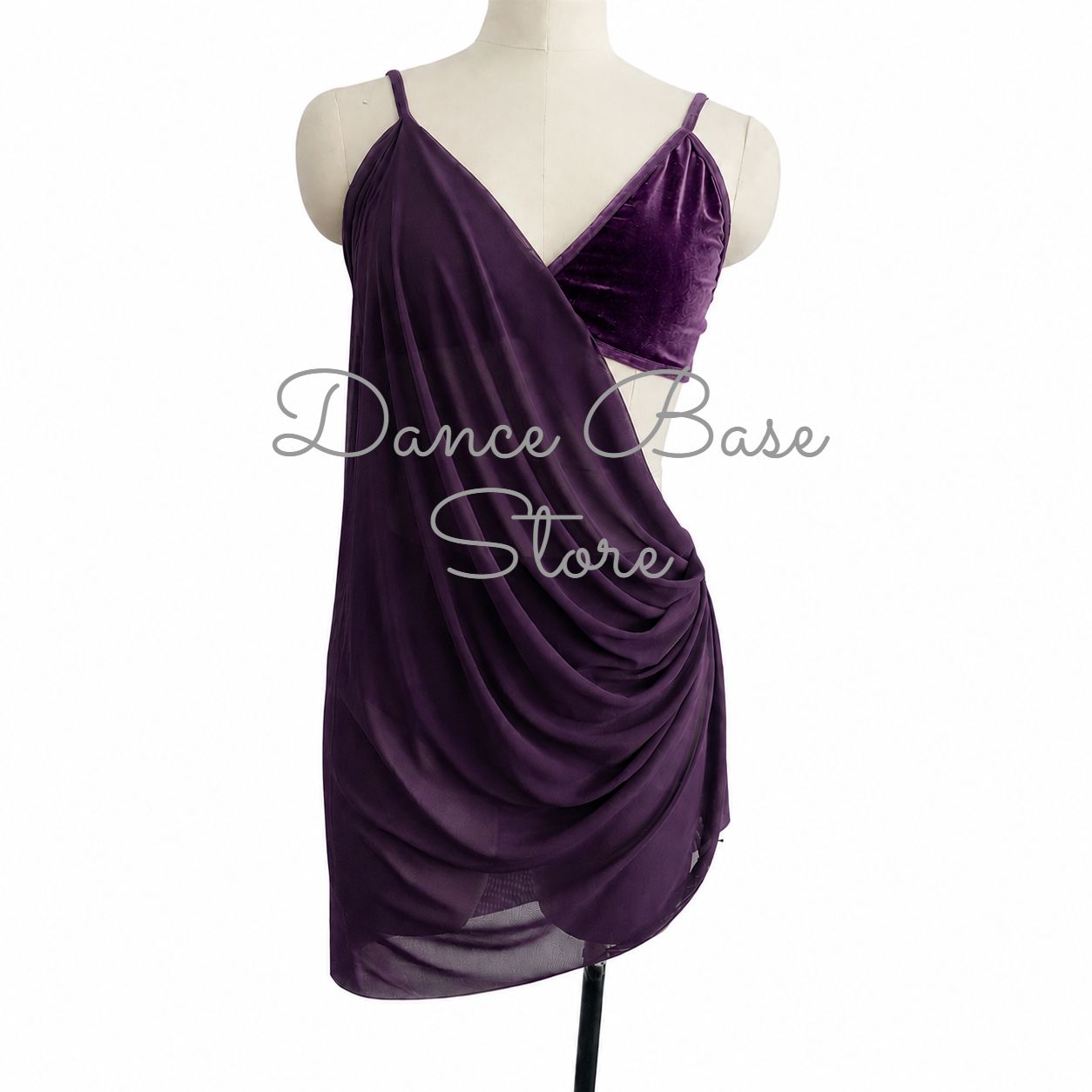 CST-307-V Velvet Lyrical Contemporary 2 Piece Connected Dance Costume